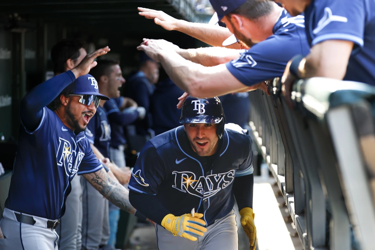 Tampa Bay Rays pinch hiter Nick Fortes rounds the bases after hitting a solo home run against the Chicago Cubs during the ninth inning of a baseball game Saturday, Sept. 13, 2025, in Chicago. (AP Photo/Kamil Krzaczynski)