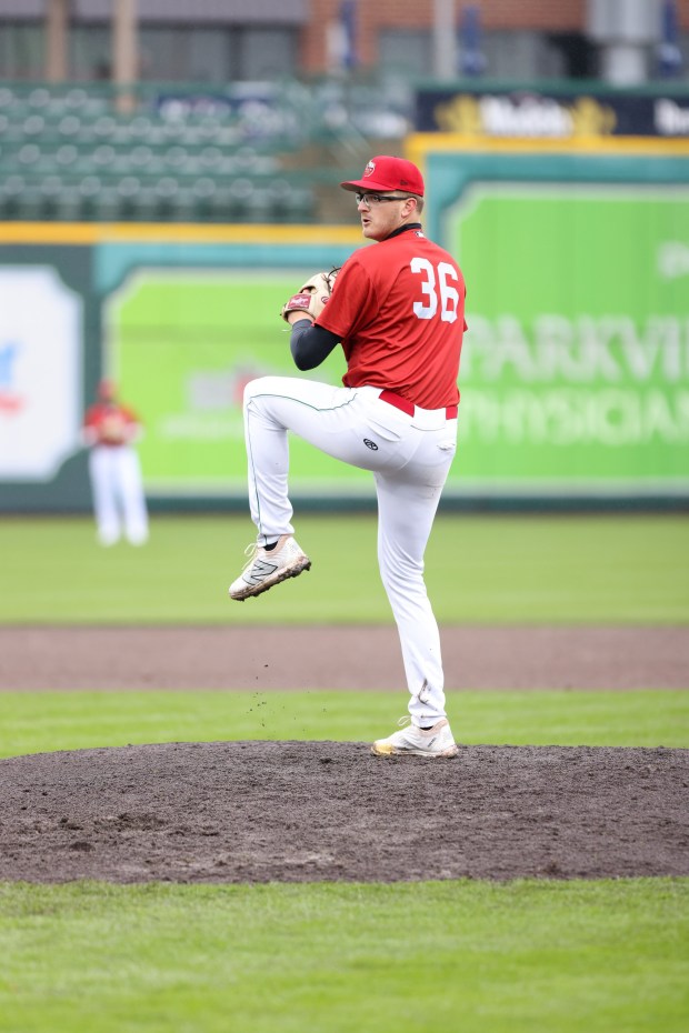 Padres right-hander Garrett Hawkins at high Single-A Fort Wayne in 2025. (Fort Wayne TinCaps)