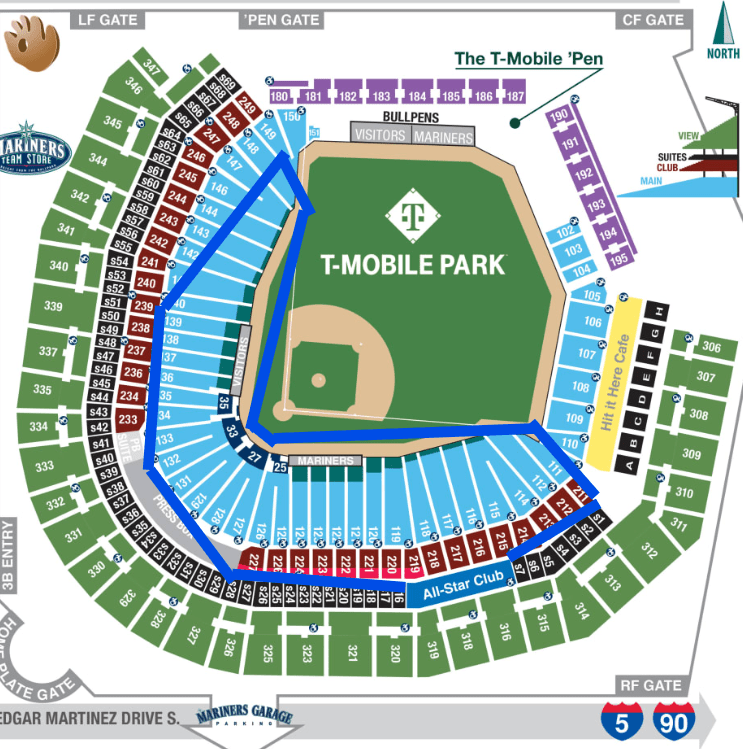 The recommended seats at T-Mobile Park