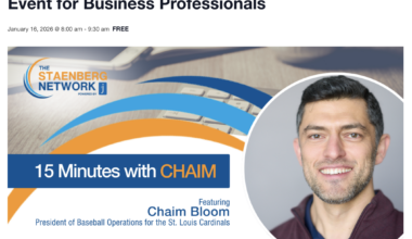 Chaim Bloom part of The Staenberg Network at the J