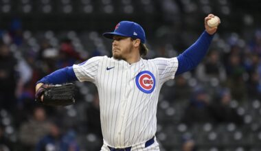 Chicago Cubs pitcher Justin Steele (35) delivers against the Texas Rangers during the first inning at Wrigley Field.