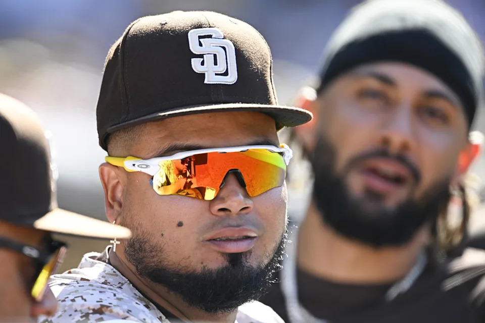 Former San Diego Padres first baseman Luis Arraez. Credit: Denis Poroy-Imagn Images