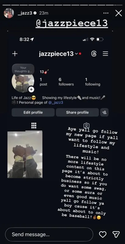 New York Yankees second baseman Jazz Chisholm Jr.'s Instagram Story on Dec. 26, 2025&commat;&lowbar;jazz3 on Instagram