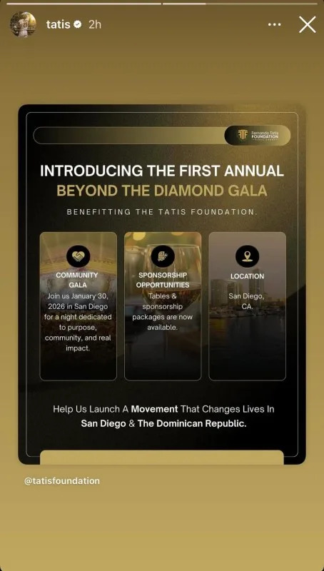 San Diego Padres outfielder Fernando Tatis Jr.'s Instagram Story on Dec. 12, 2025@tatis on Instagam