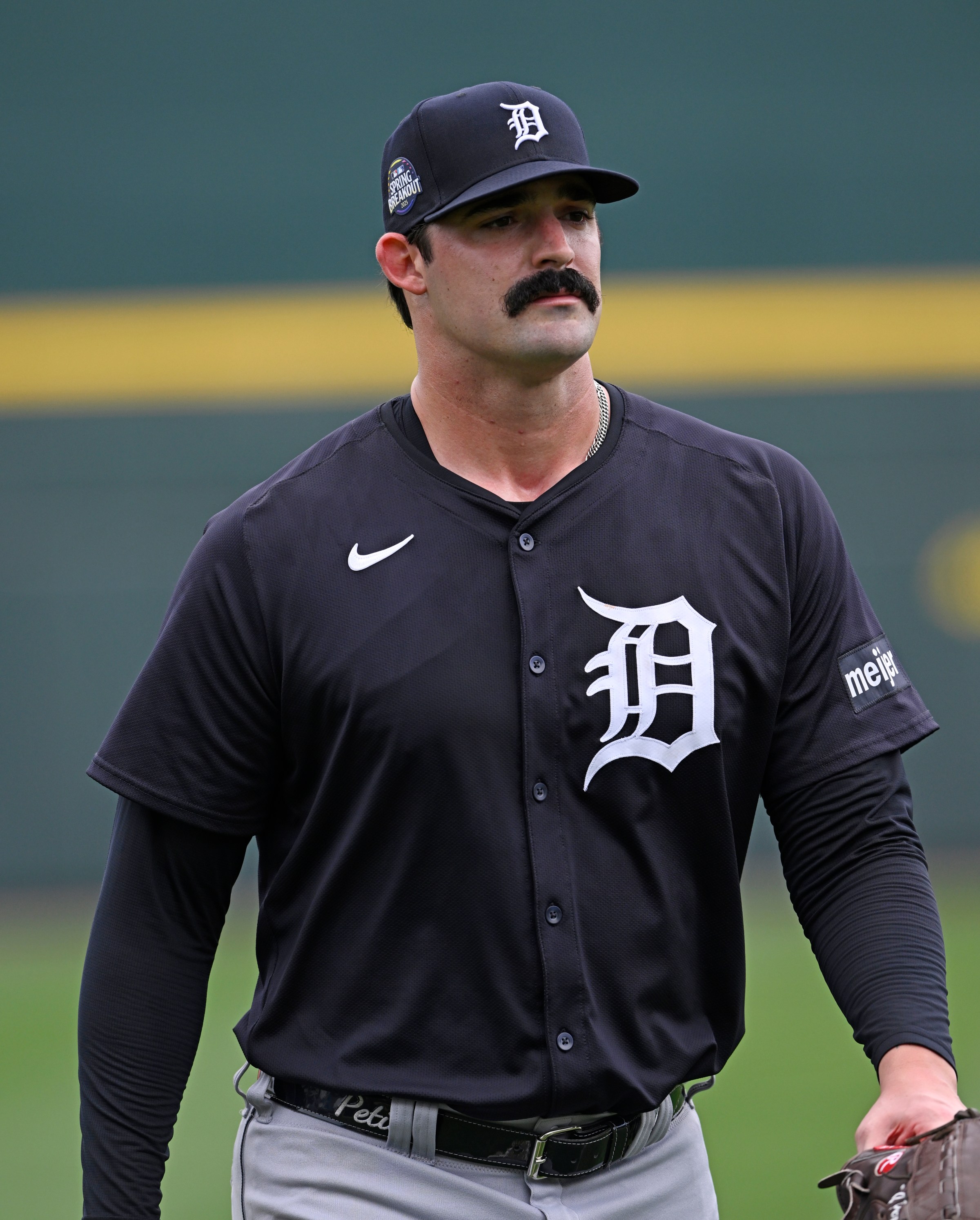 VENICE, FLORIDA - MARCH 16, 2025: RJ Petit #60 of the Detroit Tigers walks off the field prior to a spring training Spring Breakout game against the Atlanta Braves at CoolToday Park on March 16, 2025 in Venice, Florida. (Photo by George Kubas/Diamond Images via Getty Images)