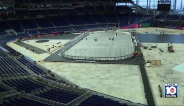 Workers race to prepare ice rink at loanDepot park for NHL Winter Classic