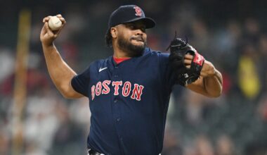 Kenley Jansen pitching for the Red Sox