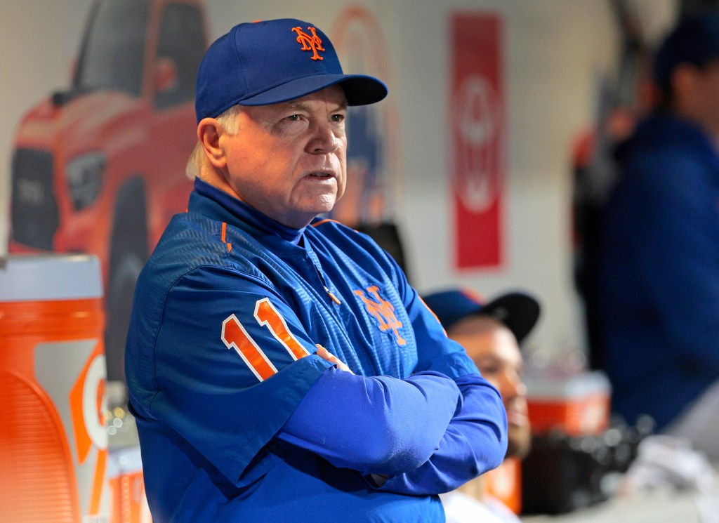 Former Mets manager Buck Showalter in the dugout just before the start of the game on Sept. 28, 2023.