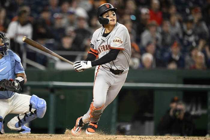 Lee Jung-hoo playing for the San Francisco Giants. AP Yonhap News Agency