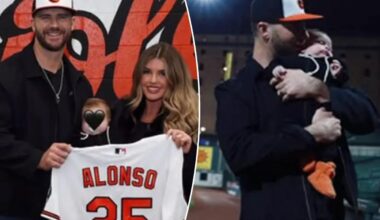 Pete Alonso tours new Orioles home with wife, son after $155M signing