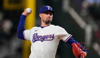 FILE - Texas Rangers relief pitcher Shawn Armstrong throws to the Arizona Diamondbacks in the eighth inning of a baseball game, Aug. 12, 2025, in Arlington, Texas. (AP Photo/Tony Gutierrez, File)