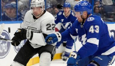 Kempe scores twice in 2nd period as Kings beat Lightning 2-1 to snap 4-game skid