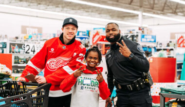 ‘We really enjoy it as much as the kids, if not more’: Red Wings, Tigers and Meijer host youth from Detroit Police Athletic League for annual Hometown Holiday Assist 