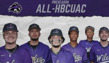 Wiley baseball lands six on Preseason All-HBCUAC Team