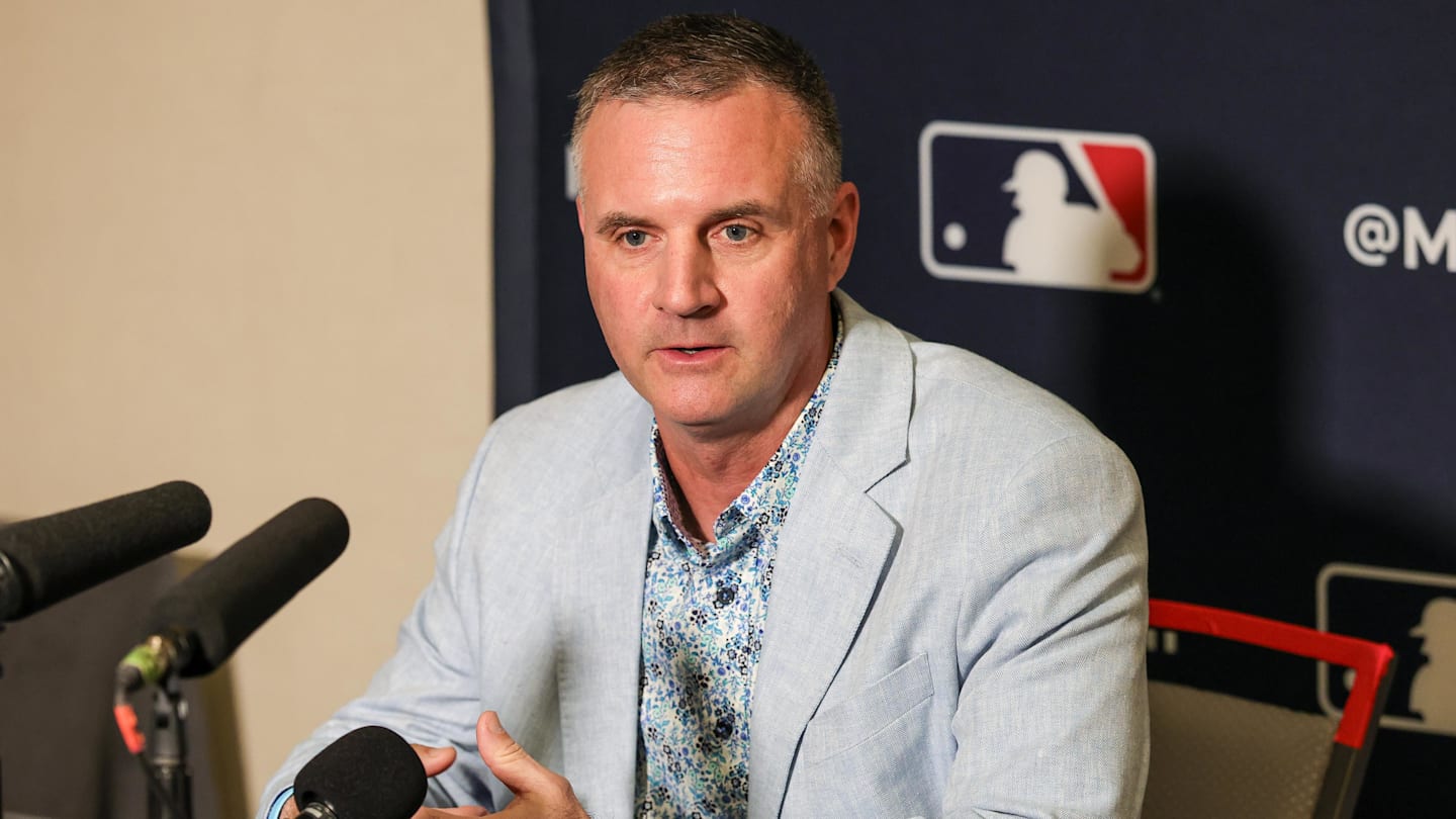 Dec 8, 2025; Orlando, FL, USA; Kansas City Royals manager Matt Quatraro speaks with the media during the 2025 MLB Winter Meetings at Signia by Hilton Hotel. Mandatory Credit: Mike Watters-Imagn Images