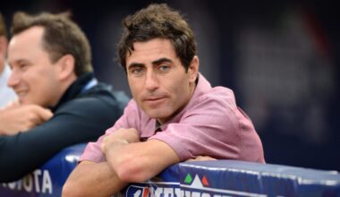 May 4, 2018; Monterrey, Nuevo Leon, Mexico; San Diego Padres general manager AJ Preller watches batting practice before the game against the Los Angeles Dodgers at Estadio de Beisbol Monterrey. Mandatory Credit: Orlando Ramirez-Imagn Images