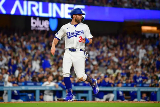 Former Los Angeles Dodgers utilityman Chris Taylor with the team in 2025.