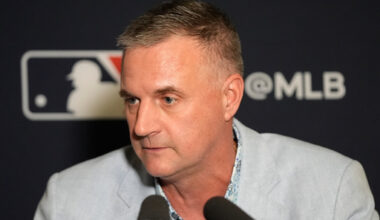 Matt Quatraro, manager of the Kansas City Royals, answers questions during a news conference at the MLB winter meetings, Monday, Dec. 8, 2025, in Orlando, Fla. (AP Photo/John Raoux)