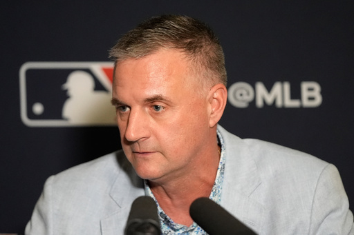 Matt Quatraro, manager of the Kansas City Royals, answers questions during a news conference at the MLB winter meetings, Monday, Dec. 8, 2025, in Orlando, Fla. (AP Photo/John Raoux)