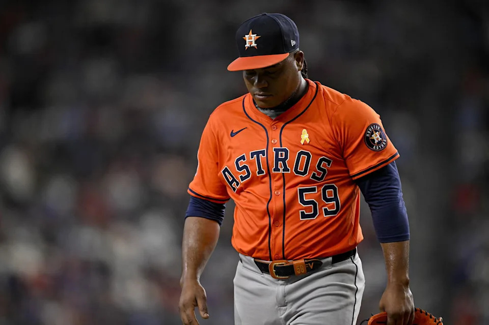Houston Astros starting pitcher Framber Valdez (59) | © Jerome Miron-Imagn Images