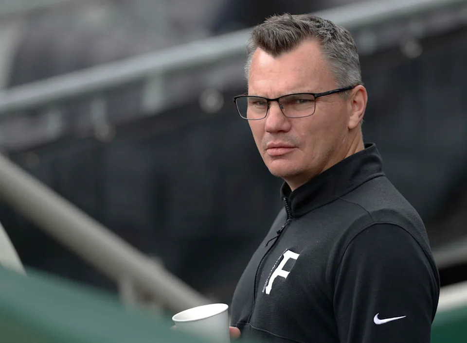 May 12, 2024; Pittsburgh, Pennsylvania, USA; Pittsburgh Pirates general manager Ben Cherington looks on before the Pirates host the Chicago Cubs against at PNC Park. Mandatory Credit: Charles LeClaire-Imagn Images