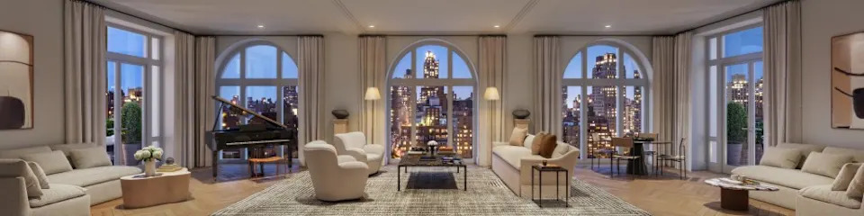 The living area lends itself to massive views. DBOX