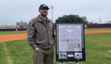 East Central honors alum, current Washington Nationals pitcher Konnor Pilkington with jersey retirement