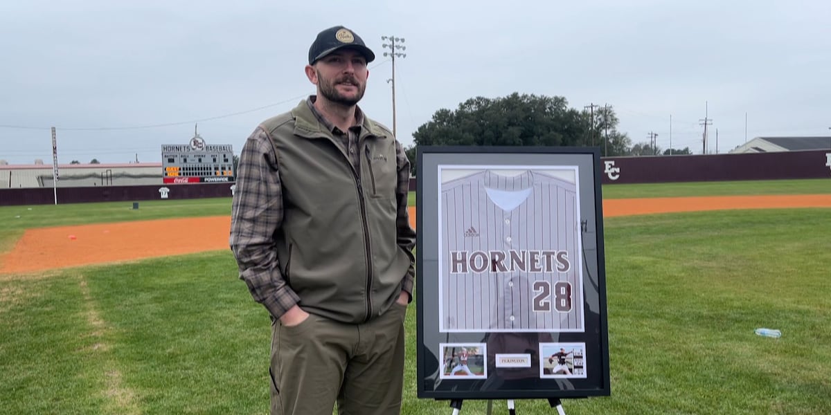 East Central honors alum, current Washington Nationals pitcher Konnor Pilkington with jersey retirement