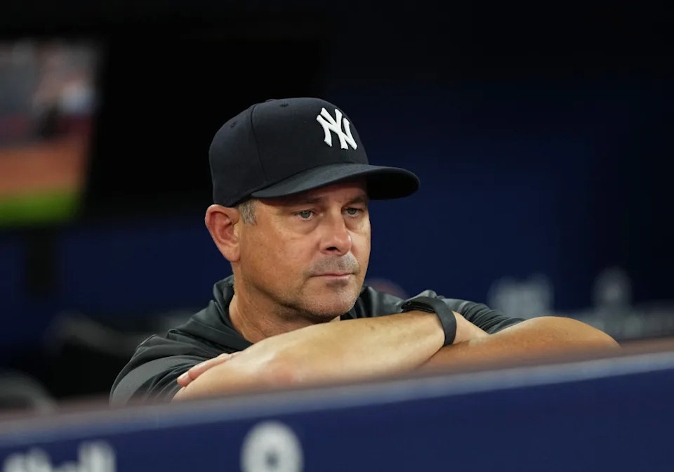 New York Yankees manager Aaron Boone (17)© Nick Turchiaro-Imagn Images