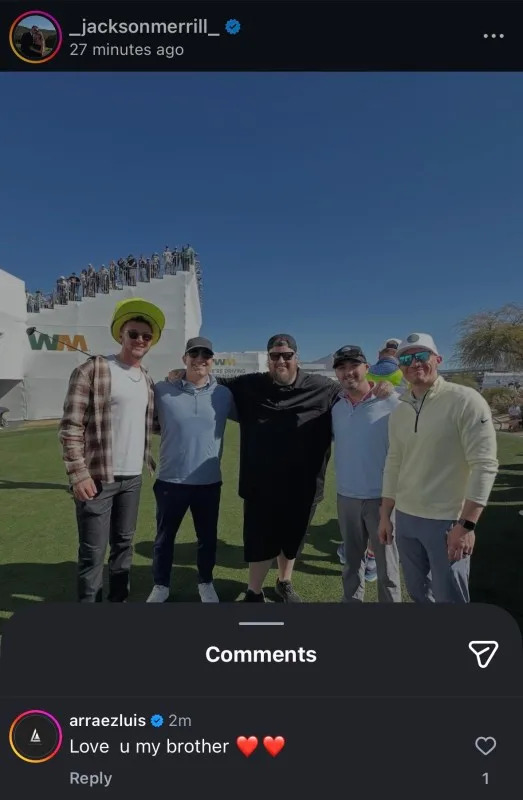 MLB free agent Luis Arraez sends a message to Padres outfielder Jackson Merrill on Jan. 1, 2026&commat;arraezluis on Instagram