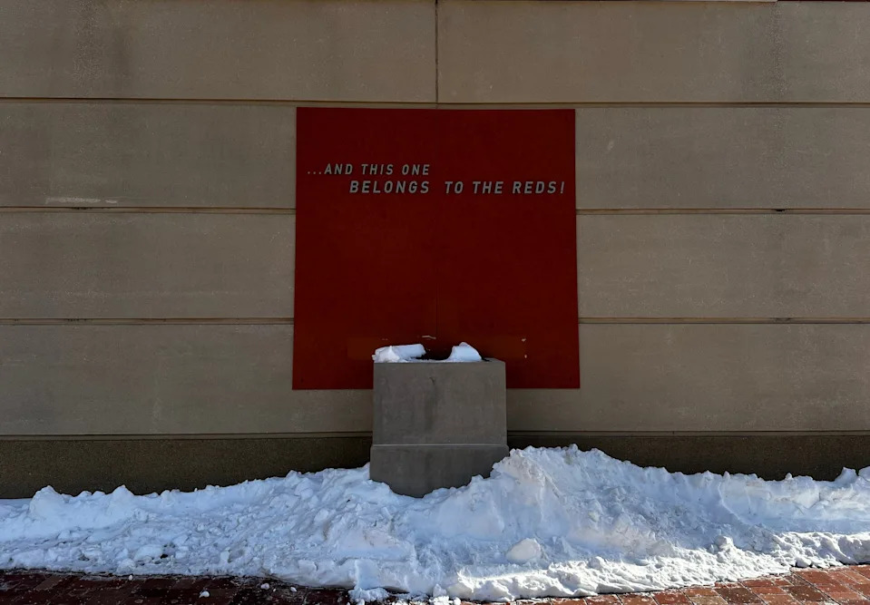 Marty Brennaman's bronze statue has been completely removed from outside Great American Ball Park after it was damaged in October 2025. The statue is currently being fixed.