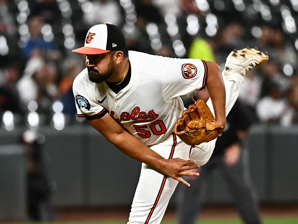 Baltimore Orioles Reliever Rico Garcia (50) |&nbsp;© James A. Pittman-Imagn Images