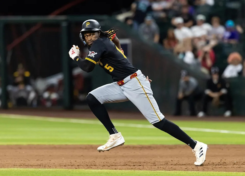 Pittsburgh Pirates outfielder Oneil Cruz. Credit:&nbsp;Mark J. Rebilas-Imagn Images.