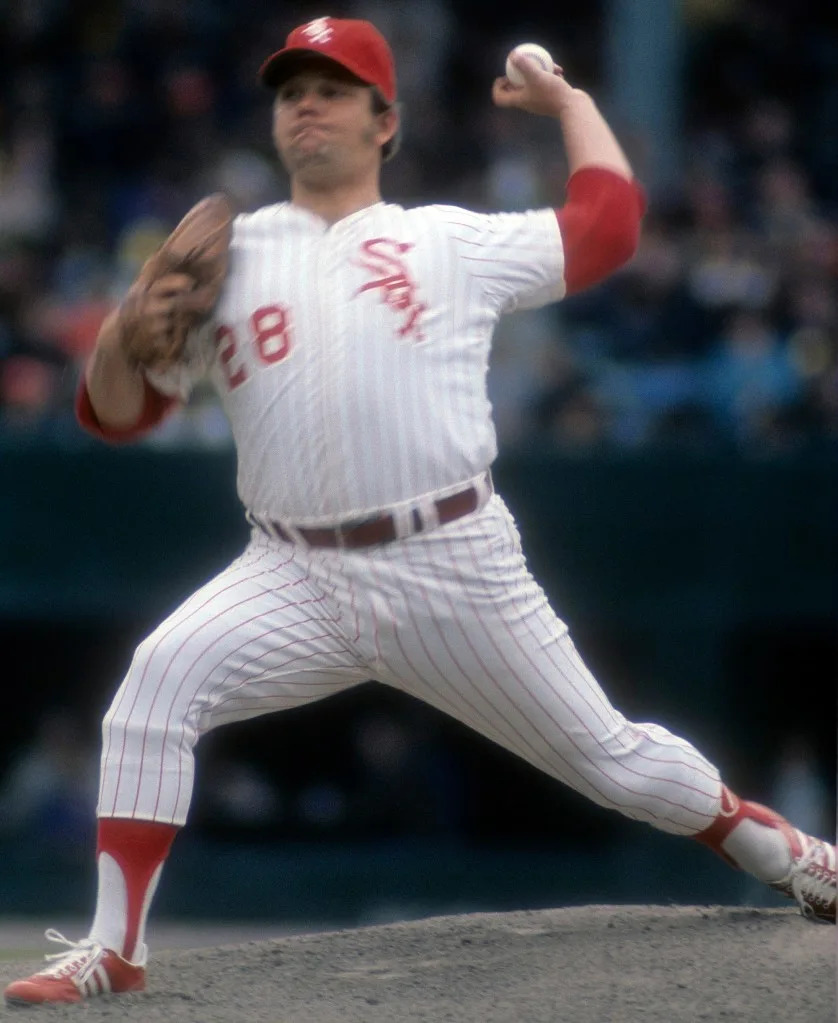 Wilbur Wood pitches for the Chicago White Sox circa 1970. Getty Images