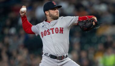 Boston Red Sox starter Kutter Crawford delivers a pitch against the Seattle Mariners during a baseball game, Saturday, March 30, 2024, in Seattle. (AP Photo/Stephen Brashear, File)