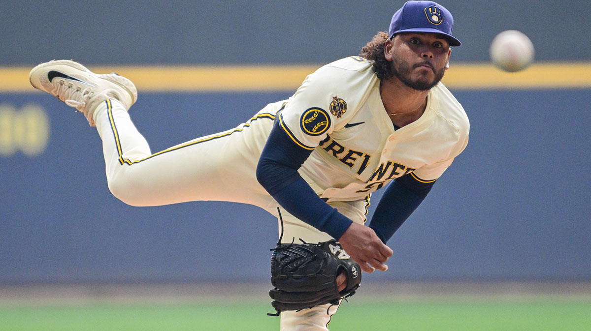 Milwaukee Brewers starting pitcher Freddy Peralta (51) throws a pitch in the first inning against the Pittsburgh Pirates at American Family Field.
