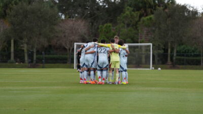 Chicago Fire huddle during preseason 2026 in Florida
