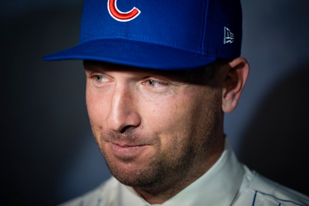 The Chicago Cubs introduce recently signed third baseman Alex Bregman during a press conference at Cubs offices, Thursday, Jan. 15, 2026. (E. Jason Wambsgans/Chicago Tribune)