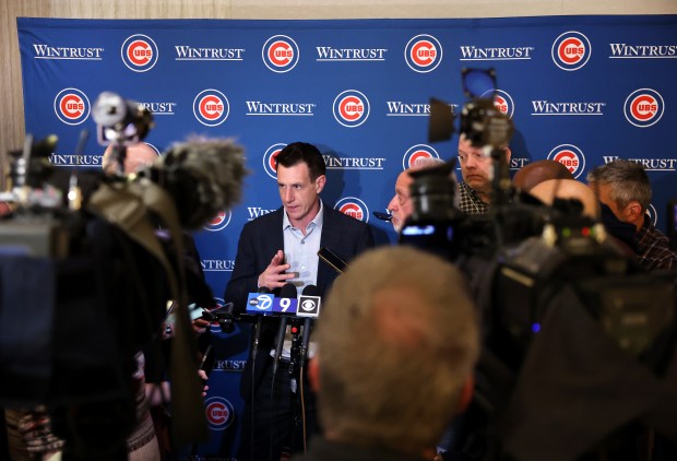 Chicago Cubs manager Craig Counsell talks to the media during day 1 of the Cubs Convention at the Sheraton Grand Chicago on Friday, Jan. 16, 2026. (Chris Sweda/Chicago Tribune)