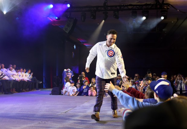 New Chicago Cubs player Alex Bregman is introduced during day 1 of the Cubs Convention at the Sheraton Grand Chicago on Friday, Jan. 16, 2026. (Chris Sweda/Chicago Tribune)