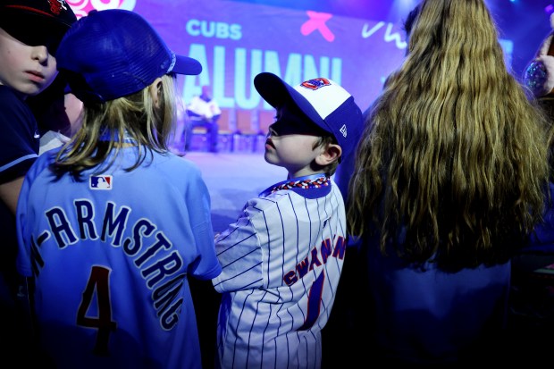 Young Chicago Cubs fans take in the scene during day 1 of the Cubs Convention at the Sheraton Grand Chicago on Friday, Jan. 16, 2026. (Chris Sweda/Chicago Tribune)