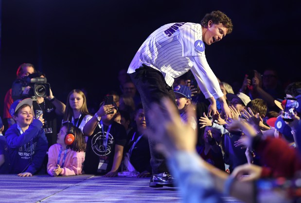 Chicago Cubs center fielder Pete Crow-Armstrong is introduced during day 1 of the Cubs Convention at the Sheraton Grand Chicago on Friday, Jan. 16, 2026. (Chris Sweda/Chicago Tribune)