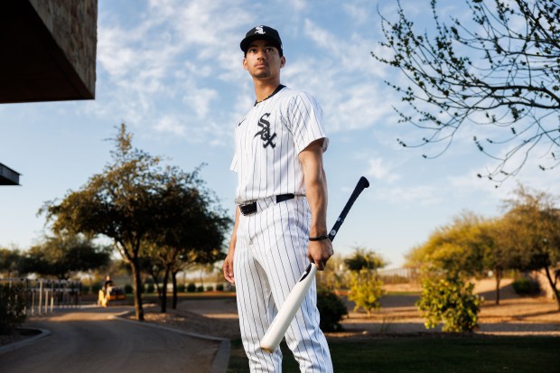 Chicago White Sox outfielder Braden Montgomery attends photo day at Camelback Ranch, Feb. 20, 2025, in Glendale. (Armando L. Sanchez/Chicago Tribune)