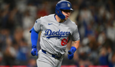 Los Angeles Dodgers catcher Dalton Rushing in 2025.