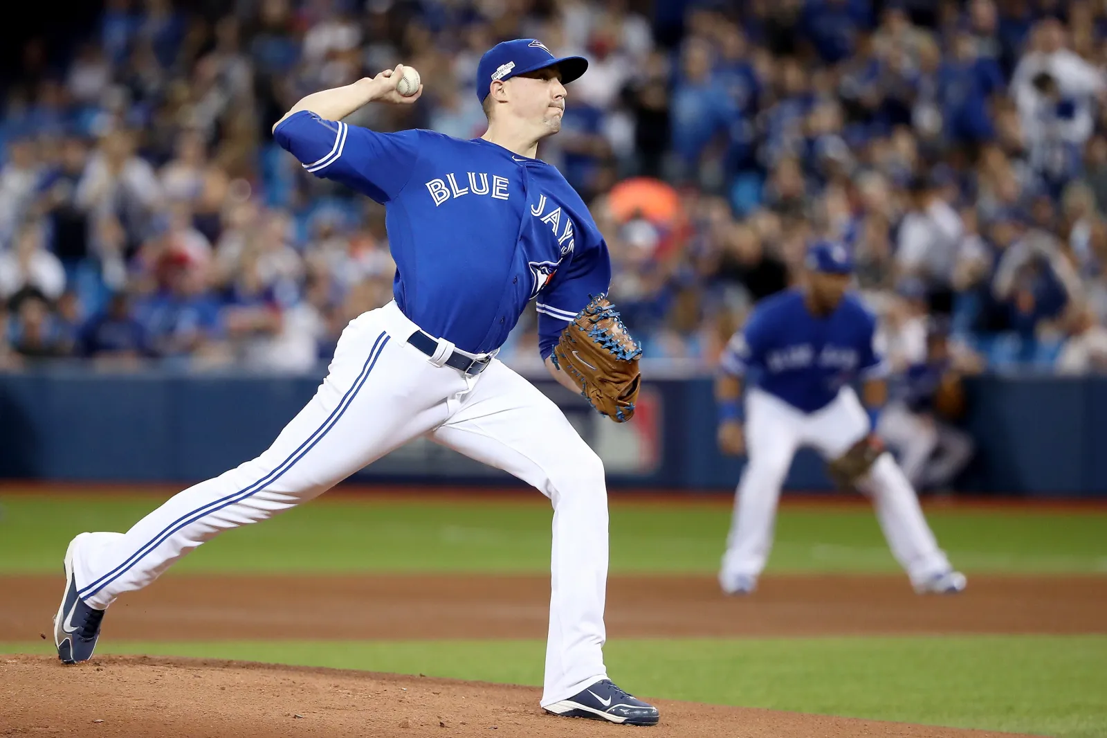 Former Toronto Blue Jays All-Star Aaron Sanchez pitching in 2016.