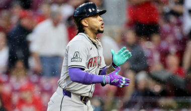 Ketel Marte #4 of the Arizona Diamondbacks...