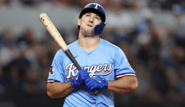 Texas Rangers outfielder Wyatt Langford at Globe Life Field as the organization weighs whether to delay a long-term contract extension despite his rapid rise.