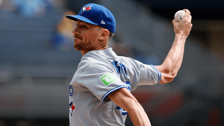 Chris Bassitt pitching for the Blue Jays as the Texas Rangers explore adding a veteran starter to stabilize their 2026 rotation