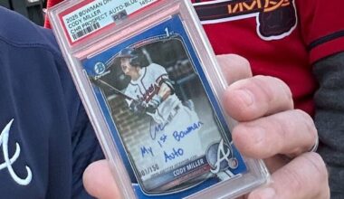 The special father-son connection behind Atlanta Braves prospect’s first baseball card