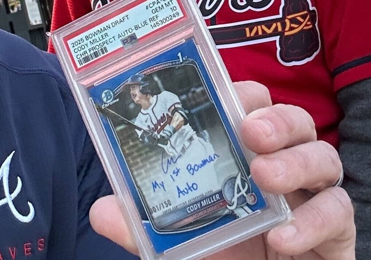 The special father-son connection behind Atlanta Braves prospect’s first baseball card